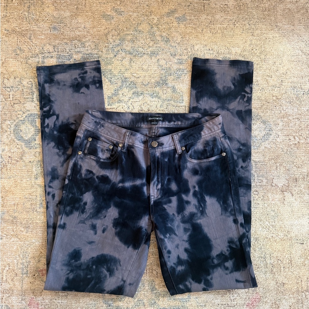 HarryWHO EUC Tie-Dye Black and Gray Jeans
